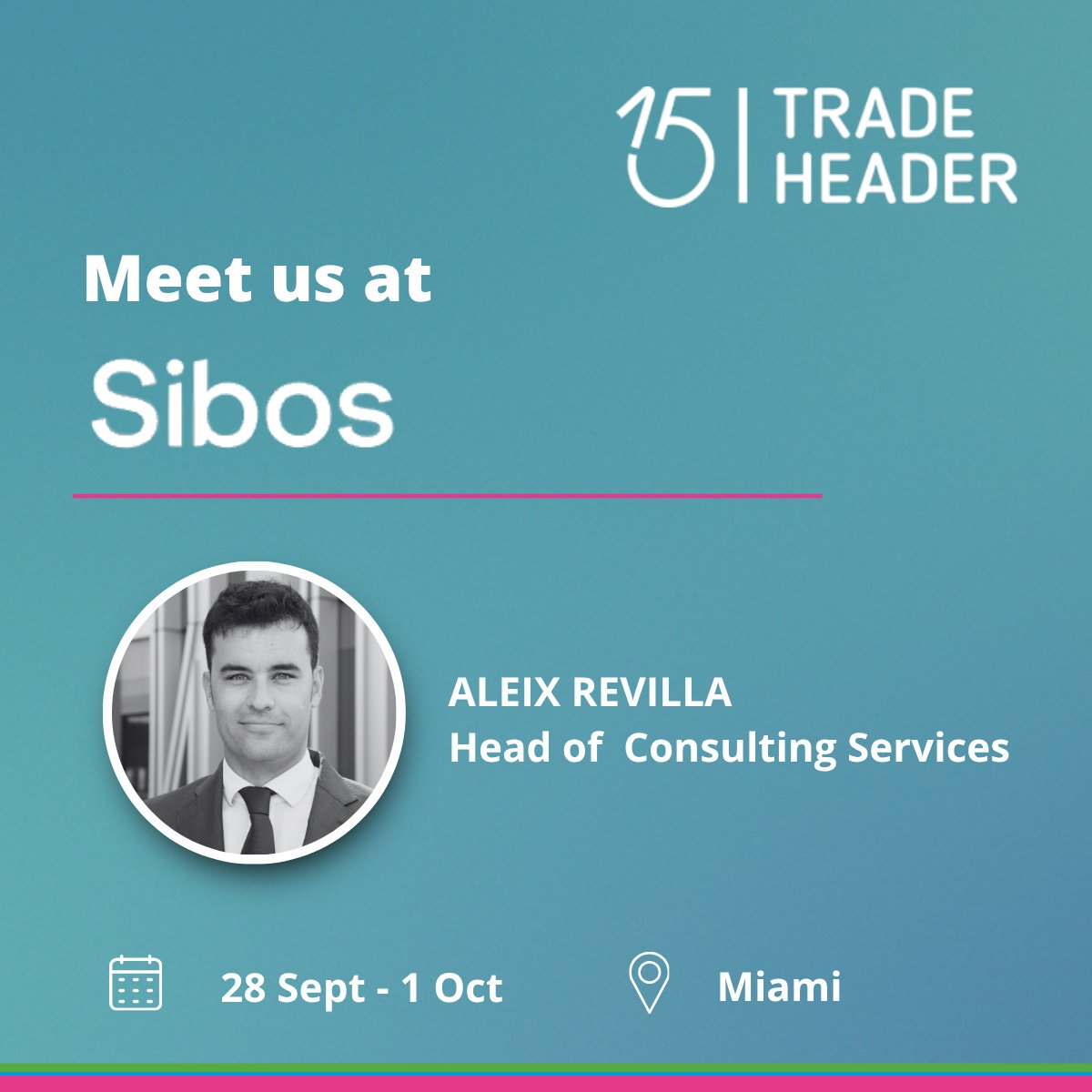 tradeHeader's tweet photo. Our Head of Consulting Services @aleixrevilla, will be attending @Sibos and looks forward to meeting with industry peers, partners, and market participants across the global payments and capital markets ecosystem. DM to have a discussion with him. https://t.co/OHZlb6PrbV