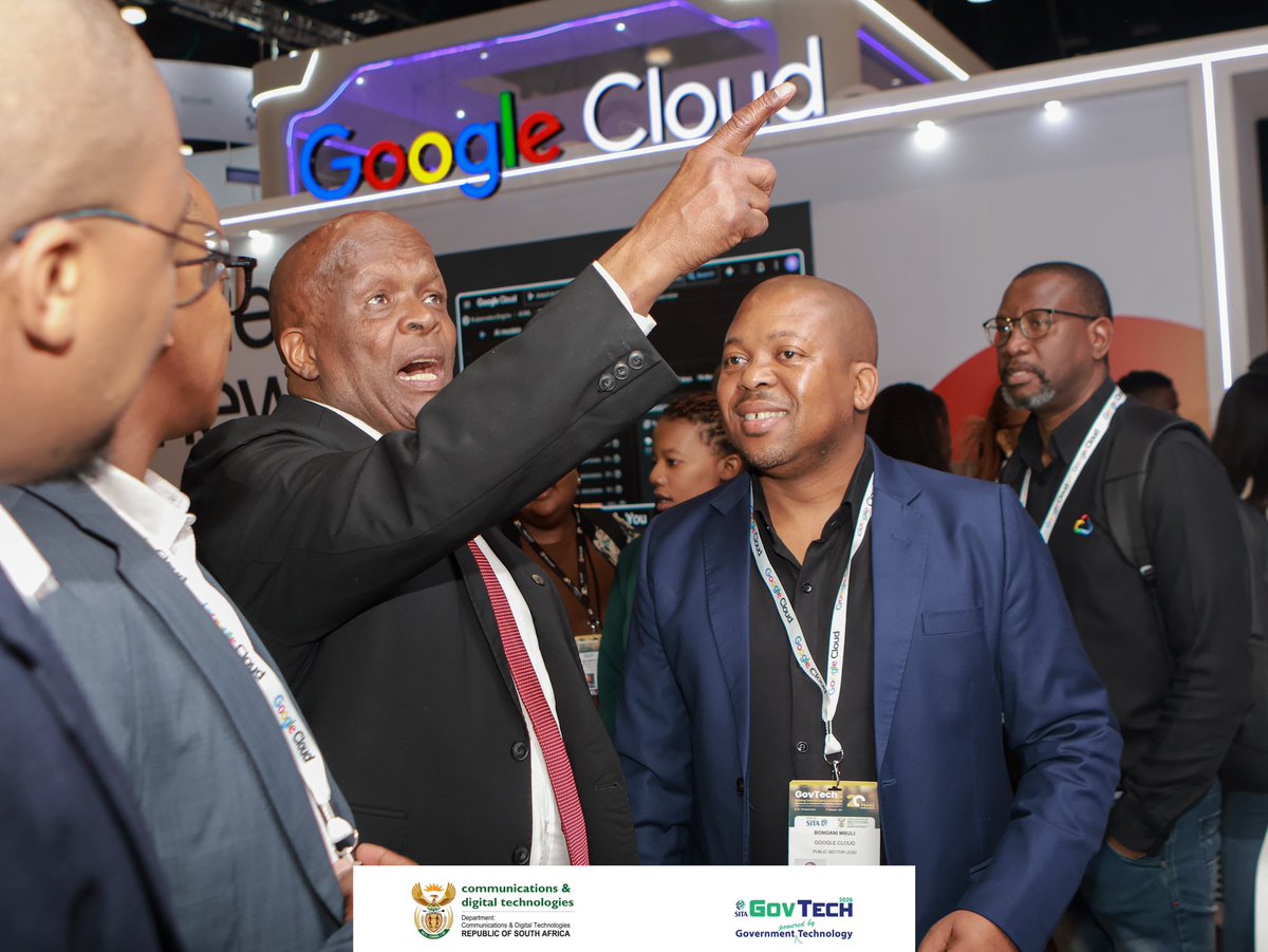 govtechZA's tweet photo. DAY 2 | SITA GOVTECH 2026

Deputy Minister of Communications and Digital Technologies, Hon. Mondli Gungubele, joined us on Day 2 of SITA GovTech 2026, taking part in a walkabout of the exhibition.

The visit provided an opportunity to engage with exhibitors and explore the technologies, solutions and innovations contributing to South Africa’s digital transformation journey.

As SITA GovTech celebrates 20 years of advancing technology and innovation, the exhibition continues to bring government, industry and technology stakeholders together around a shared digital future.

#GovTech2026 #DigitalSovereignty #GovTech20years