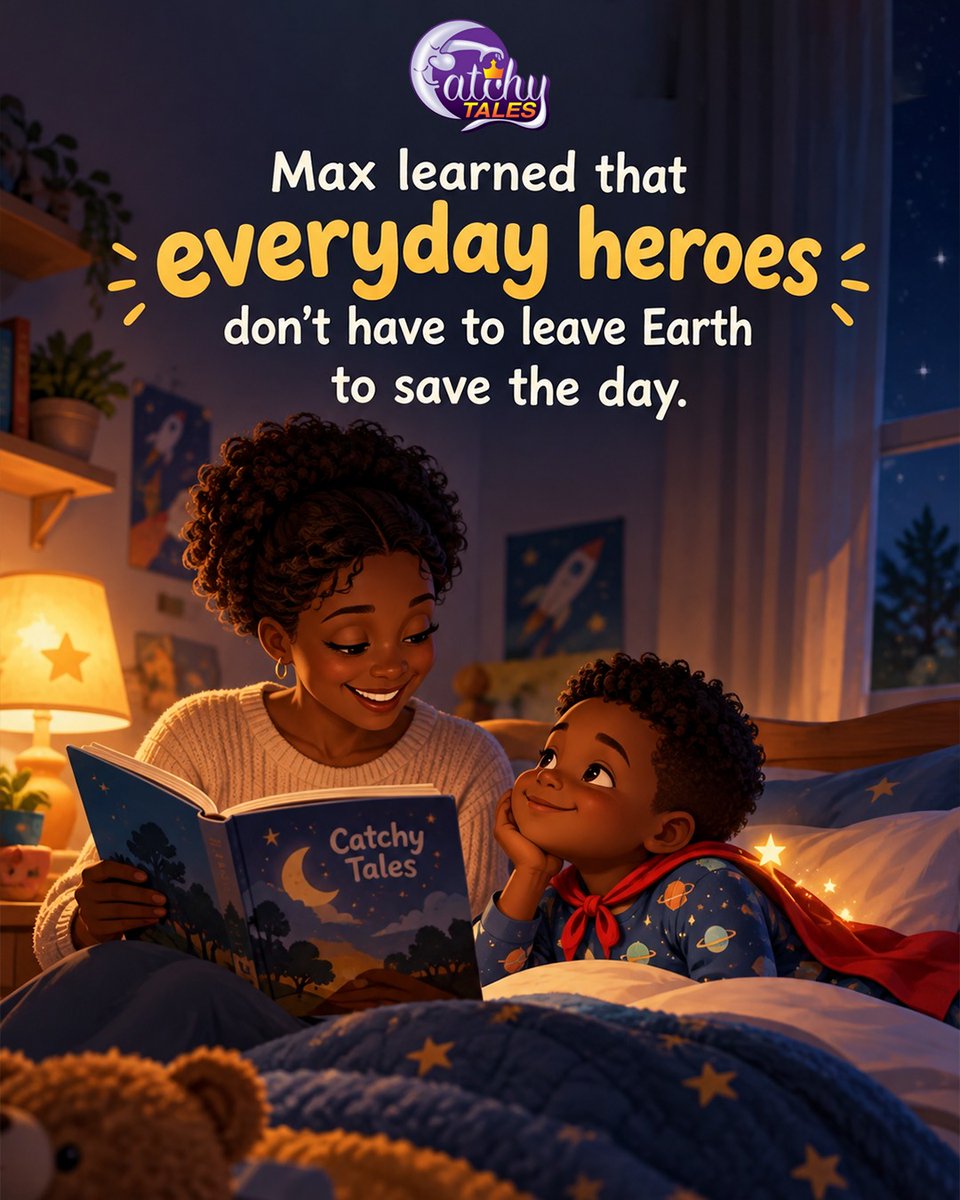 CatchyTales's tweet photo. Max learned that everyday heroes don't have to leave Earth to save the day.
 🦸‍♂️✨ 

Read Max's story at https://t.co/YJ1nxjMXuV

#CatchyTales #BedtimeStories #EverydayHeroes https://t.co/2FYLDNJNFK