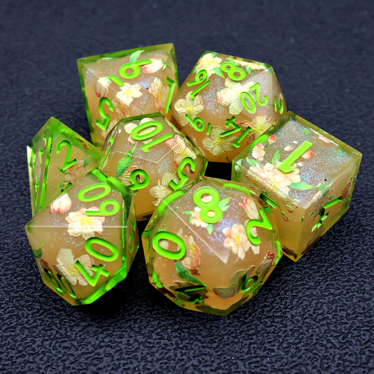 ManyM92950's tweet photo. Golden hour preserved forever. ๐ผ
A closer look at our latest floral resin diceโ shimmering golden amber, finished with sharp, and vivid spring green numbers.
Now rolling for the next campaign. ๐โจ
#DiceCollector #TTRPGCommunity #PolyhedralDice #SharpEdgeDice #DnDDice https://t.co/5tQ8P2Cnzo