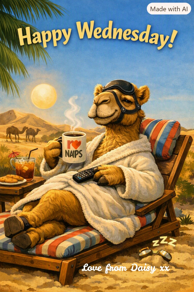 HarrysMum2022's tweet photo. “Happy Wednesday! Today’s agenda: wake up, stretch, and then heroically continue yesterday’s unfinished nap.
Have a lovely day everyone  xx
🌞😘☕️🙋‍♀️
#HumpDay
#MicrosoftCopilot https://t.co/ZtAUWwi7P3
