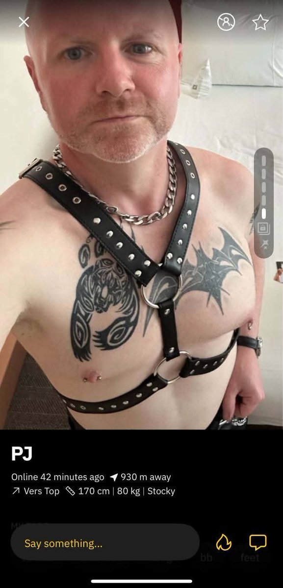 BillyPag2023's tweet photo. A post doing the rounds in Rochdale 

Now I don't care what people get upto at home behind closed doors 

But a elected Councillor shouldn't be parading himself across dateing websites like this . 

Qnd the rules he's bound by also states this as a nono https://t.co/HsdoB9Q2vY