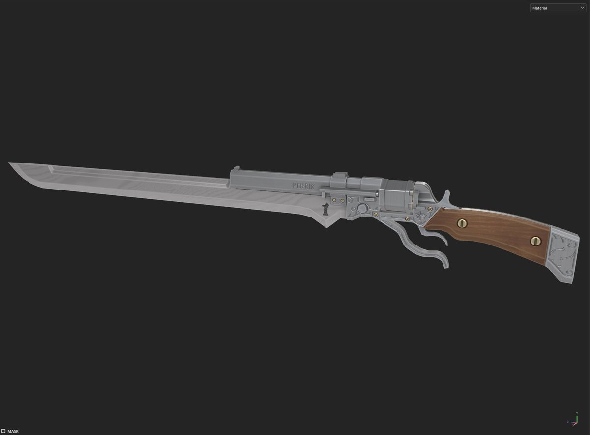 RatelSix's tweet photo. Progress for tonight. Going to do one more pass on the gun and blade tomorrow and then renders. https://t.co/NQe5HvUDWf