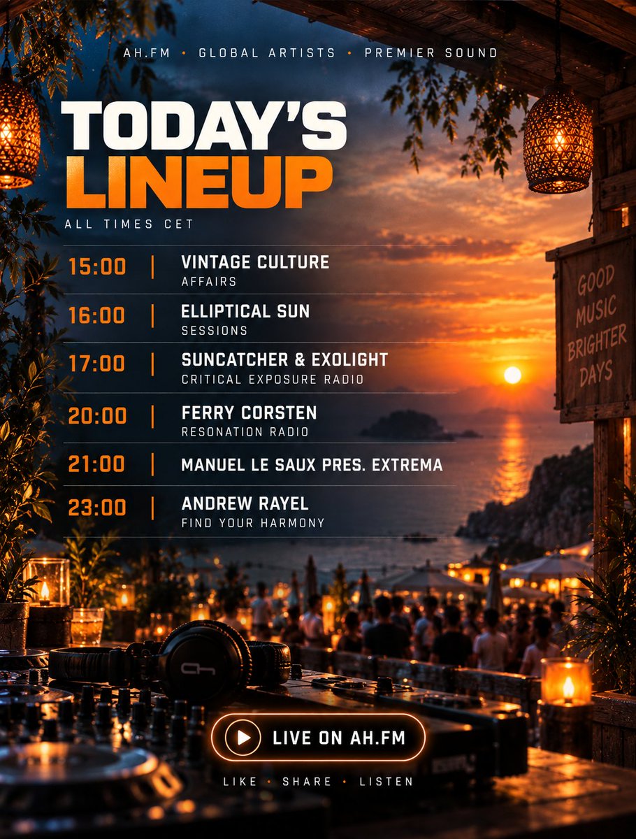 AfterhoursFM's tweet photo. Fresh coming today's exclusive shows from @VintageCulture @EllipticalSun @suncatchermusic @FerryCorsten @manuellesaux @Andrew_Rayel like / listen https://t.co/epuBdI2g9S