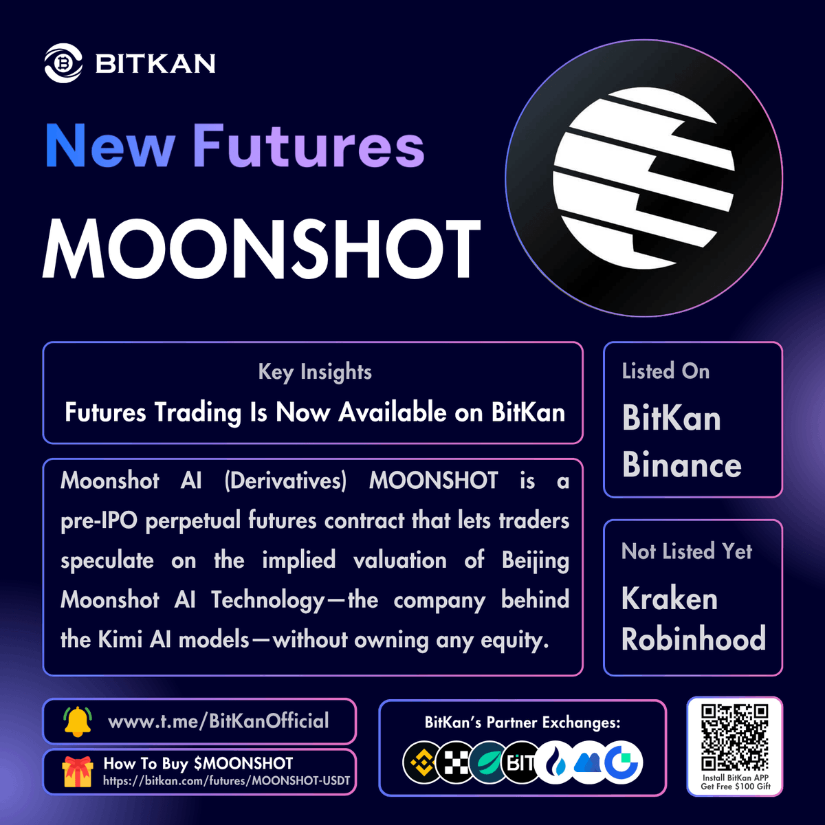 BitKanOfficial's tweet photo. π₯ New Listing: @Kimi_Moonshot #MOONSHOT futures trading pair is now available for trade:
$MOONSHOT Futures Trading Pair:
https://t.co/wPsxUKEonk
Official #BitKan Announcement:
https://t.co/TET2qhiVQu
Free $100 New User Sign-Up Gift:
https://t.co/41X7Ajq1D2 https://t.co/0SCoXQOwZL