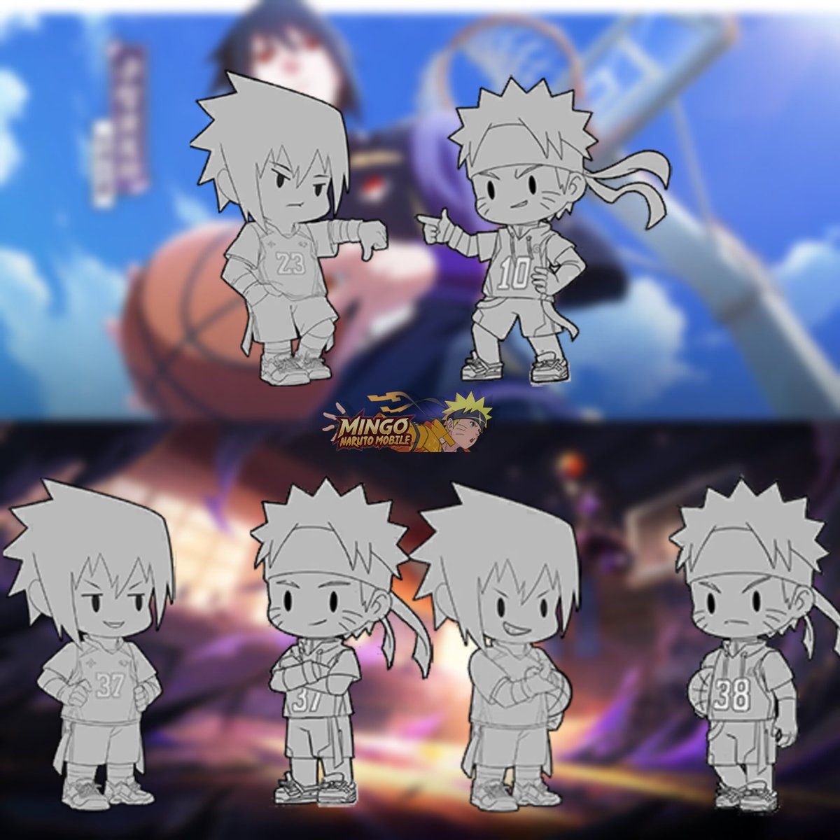 MingoNARUTO's tweet photo. First look at Basketball Star Sasuke's village idle animation!

Also Naruto'll make an appearance with a basketball kit too!?

#NarutoMobile #Sasuke https://t.co/ltUrmVI17c