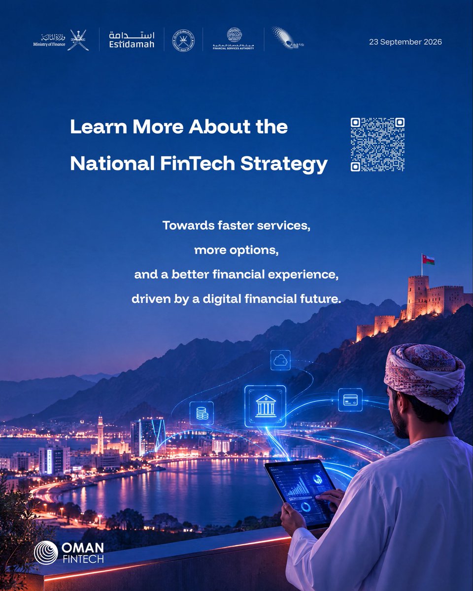 OMAN_MOF's tweet photo. Learn more about the National FinTech Strategy in detail through the link below:

https://t.co/QiqqX7EGJR

#Digital_Financial_Future 
#mof_oman https://t.co/G3s76ZhrpC