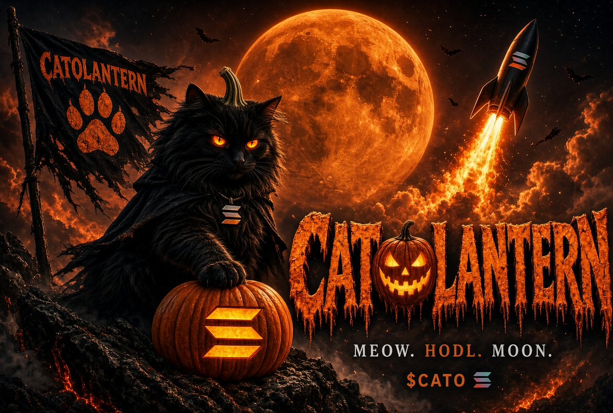 CatOLanternSOL's tweet photo. CAT O'LANTERN Holders felt it before they saw the candle🤍🤎

Meow🐈‍⬛️Hodl💎Moon🌙

Big things do not whisper on Halloween🎃🐈‍⬛️
They howl, they launch, they paint the moon orange🌙🎃

$CATO on Solana.
Be ready. We are about to send🔥🚀🔥🚀🔥🚀🔥🚀🔥🚀🔥🚀🔥🚀

GeNwBZWJcWQAkLDdty7geii9xSjtCuga1qE9DDzLpump