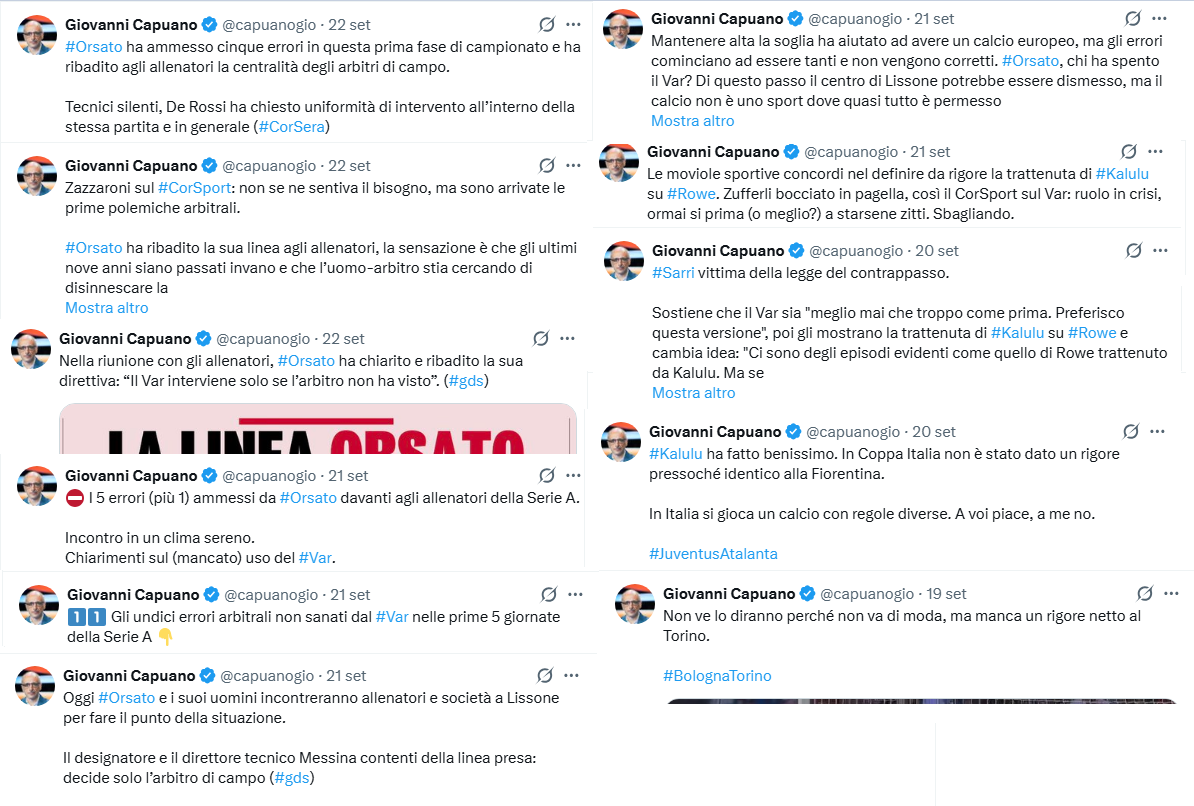 Djnc78's tweet photo. Magari sbaglio, ma a naso mi sentirei di dire che al ciclope Polifemo👁️la nuova linea #orsato di gestione arbitri e #var non piaccia molto.
La sua telescrivente di fiducia ha trascorso così le ultime 72 ore della sua vita sui social.
Siamo oltre il disturbo maniaco compulsivo. https://t.co/QeCnEp0FmE
