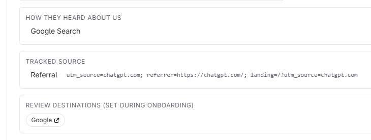 abhishekgharat's tweet photo. Today, Saint Aura had a signup from ChatGPT :)

This tool helps small businesses help their customers write reviews with AI while they're in your store or have already left.

Are you tracking your app's install sources? https://t.co/m70vPILdFz