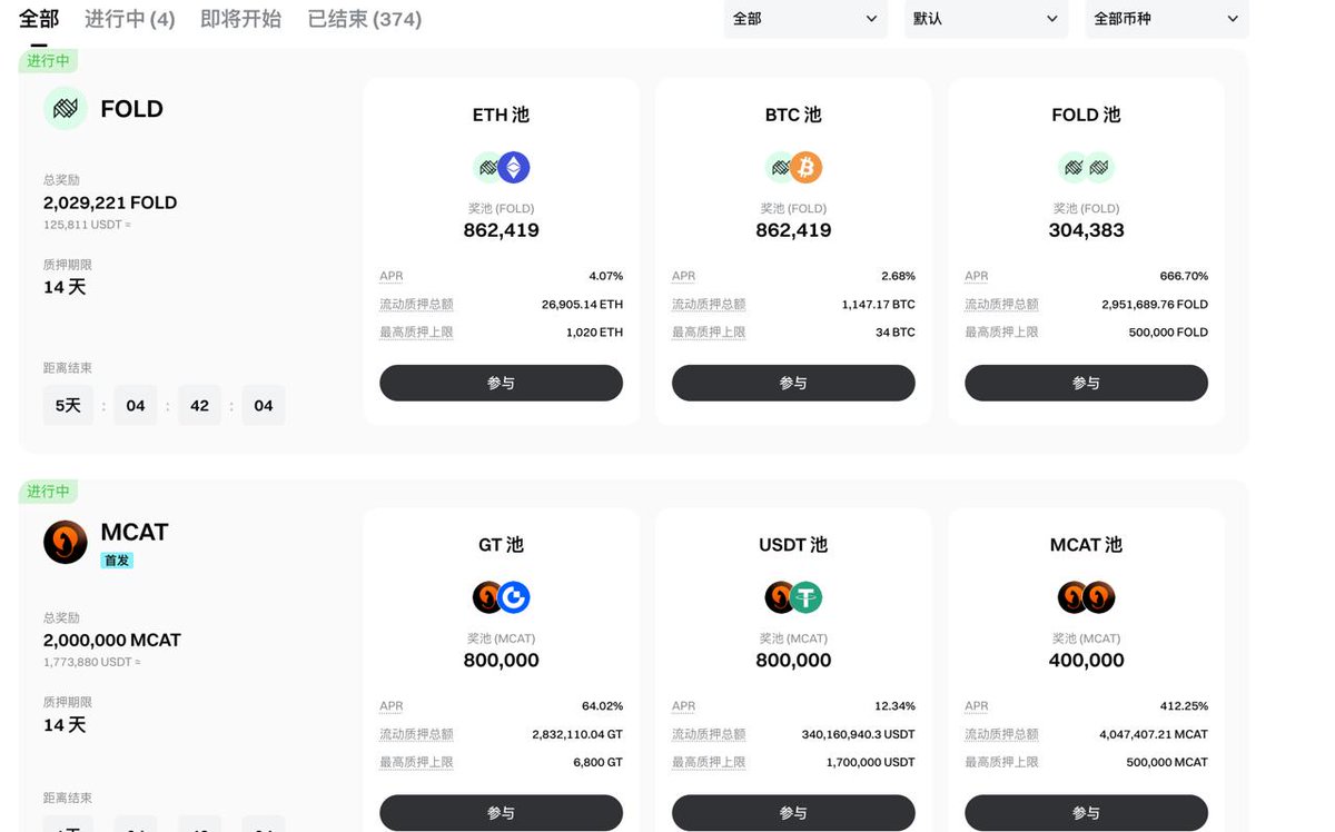 wuliao_btc's tweet photo. 刚刷到 Gate 还在开 Launchpool
现在不少所这活都停了，手里有闲币的可以看一眼

有 GT 的记得关注下 $MCAT 矿池，GT 池现在年化有高达 65%

平台近 60 天交易量够的，USDT 池建议按自己档位打满。
这个池年化在 12% 左右，但本金是稳定币，按小时进现货发收益适合闲 U～

不光有 $MCAT 如果持有以下本币的话 $LAPTOP $FOLD $FXNW 建议直接存本地 Apr 更高 最高 600% 多～

立即质押：https://t.co/c7ASoexD8q