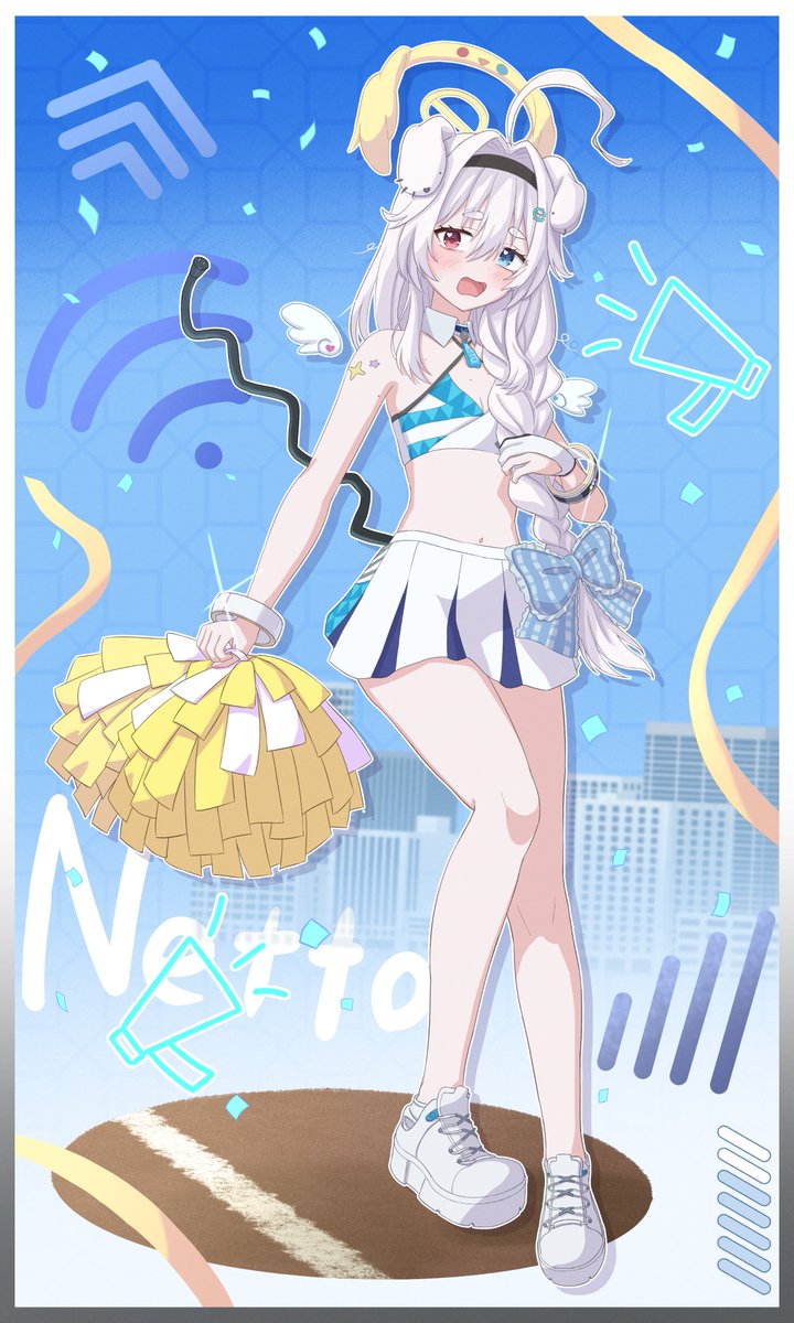 TheDarkEnjoyer's tweet photo. I was actually supposed to get this comm around time for her anniversary, funnily enough... Regardless, I really wanted to see netto in the blue archive cheer squad outfit, and I'm actually very pleased with how it turned out. 🤤

Art: @/yanndere_daiso
#netillust https://t.co/BtIXtezz4T