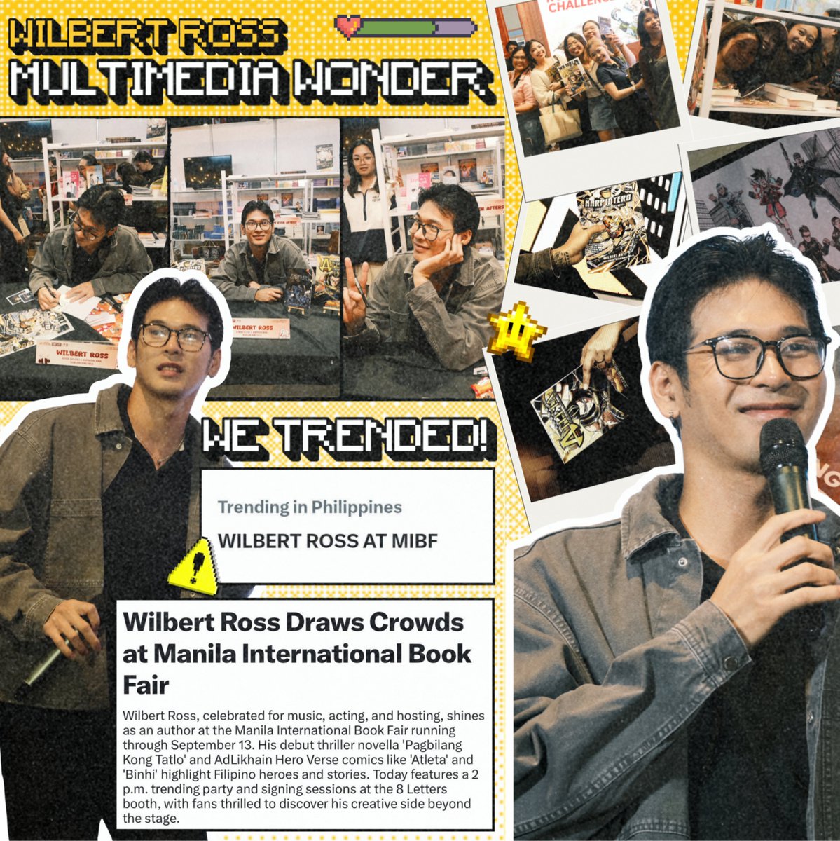 wilbest_ofc's tweet photo. MANILA INTERNATIONAL BOOK FAIR RECAP

A quick look back at MIBF with author Wilbert Ross! Huge love to every single fan who dropped by, snapped photos, and from signing books to connecting with readers over Pinoy-centric superhero stories like Atleta, the energy and support from the community was unmatched.

Thank you to everyone who dropped by, supported, and made this event extra special. Your love and support mean so much! 

Swipe through the memories and relive the MIBF moments with us! 

#WRMultimediaWonder