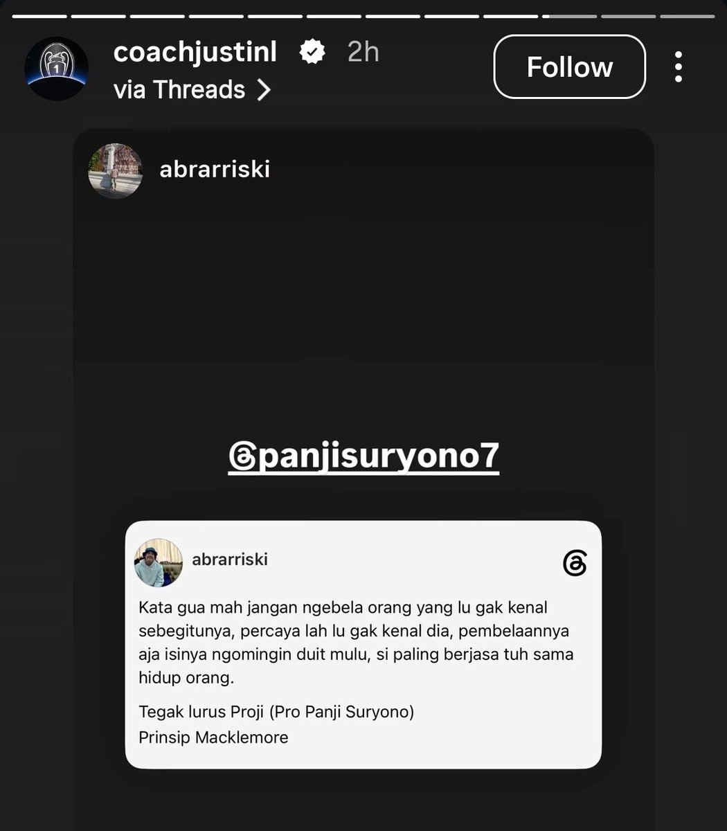 nameles_id's tweet photo. Kalo kita lihat dari sudut pandang yg lebih netral.
 
Sebenernya agak ironis ketika mayoritas netizen membela dan meng-eluelukan hanif tapi orang² yg pernah dekat dengan dia justru melakukan hal sebaliknya.

Atas dasar apa kita bisa menyalahkan Panji & coachi kemudian menganggap hanif adalah orang paling tersakiti disini, Sementara kita sendiri hanya tau mereka ketika kamera mulai merekam.

Well gw bukan penjilat cochi or hanif, cuma mau ngingetin aja! kalau di suatu kasus kejahatan bisa aja gk ada korbannya tapi 2-2nya adalah pelaku. Zambawwww😂