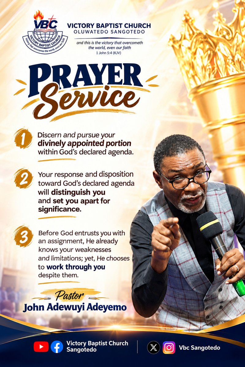 Vbcsangotedo's tweet photo. 🔥 A WORD FOR YOUR JOURNEY!

God knows your weaknesses, yet He still chooses to work through you. Discern His agenda, pursue your divine portion, and yield yourself to Him.

Read this powerful Sermon excerpt from our Prayer Service.

#PrayerService #VBCSangotedo #DivinePurpose https://t.co/rIJYrr5fPs