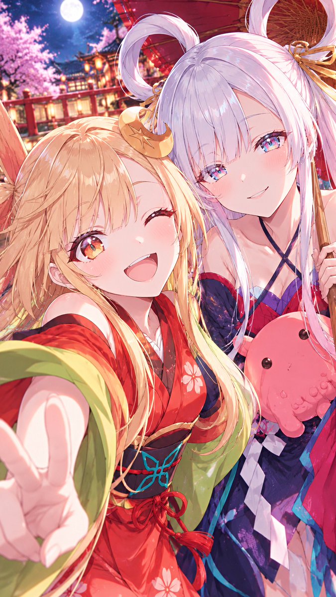 CheinCyan's tweet photo. 「今夜はみんなで、お月見しよっ！🌕」

『超かぐや姫！』のかぐや・ヤチヨ・彩葉を描いてみました✨

月明かりの下で過ごす、ちょっと特別な夜。
3人でわいわい楽しんでいる姿をイメージしました🌸
皆さんは、この3人とお月見するなら何をして過ごしたいですか？

#超かぐや姫 https://t.co/fryuaoaE0G