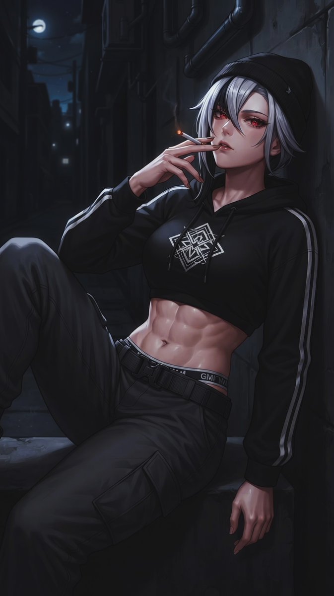 Nexev3's tweet photo. catching a late night smoke🚬
street look for Arlecchino

Genshin Impact https://t.co/2jcNYYxKxd