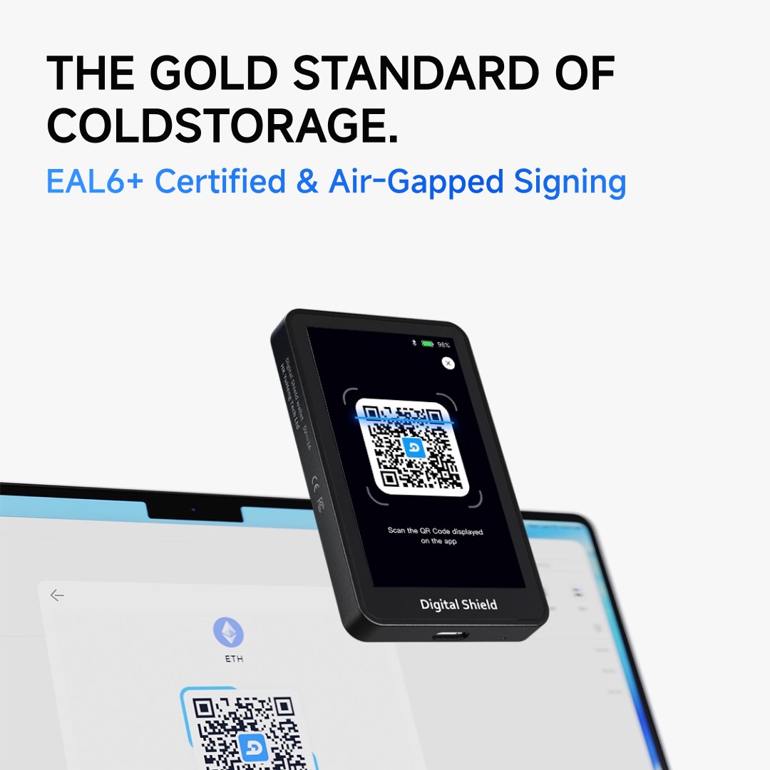 DigitShield_HQ's tweet photo. 🔐 Your private keys shouldn’t live where threats can reach them.

Connected devices offer convenience — but they also create a larger attack surface.

With Digital Shield, your private keys stay offline inside the hardware wallet, while transactions are signed directly on the device.

👁️ Before you approve, verify the key details on-screen:
 Address · Amount · Network

See it. Verify it. Sign it.
Every signature stays under your control.

Your Crypto, Your Control. 🔒

🔗 Learn more: https://t.co/lO0oCLsxGJ

#DigitalShield #SelfCustody #CryptoSecurity #HardwareWallet