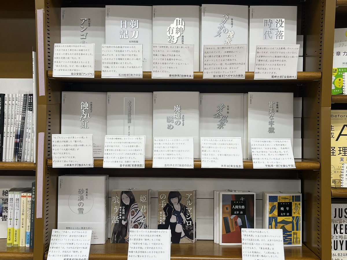 uyushorin's tweet photo. #丸善丸広百貨店飯能店 の #シリーズ日本語の醍醐味 #烏有本フェア に伺いました！ 1冊も売れてなかったら…と心配だったのですが、ちょこちょこ売れているようです。このシリーズ自体の知名度アップのため、3ヶ月から半年ぐらいの長期フェアを予定しているとのこと。ありがたい。皆さまぜひご贔屓に！ https://t.co/UVGA8OjIlc