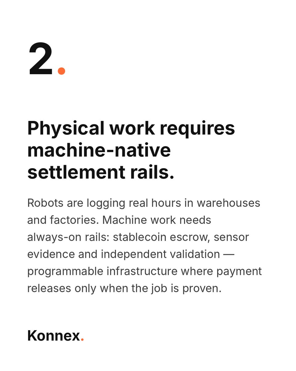 konnex_world's tweet photo. The world's largest asset manager just described machine-to-machine commerce: 

Agents paying for compute on programmable rails, in stablecoins.

Konnex is building this for physical AI.

Robot labor priced in open markets, settled in stablecoins, proven on-chain. https://t.co/DZVWjJCWgq