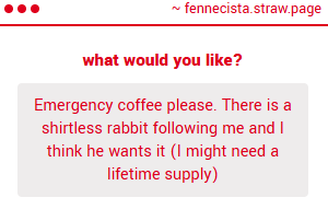 FENNECISTA's tweet photo. i'm gonna kill that rabbit. i'm not giving a lifetime supply of coffee! https://t.co/TRKFfTuLhi