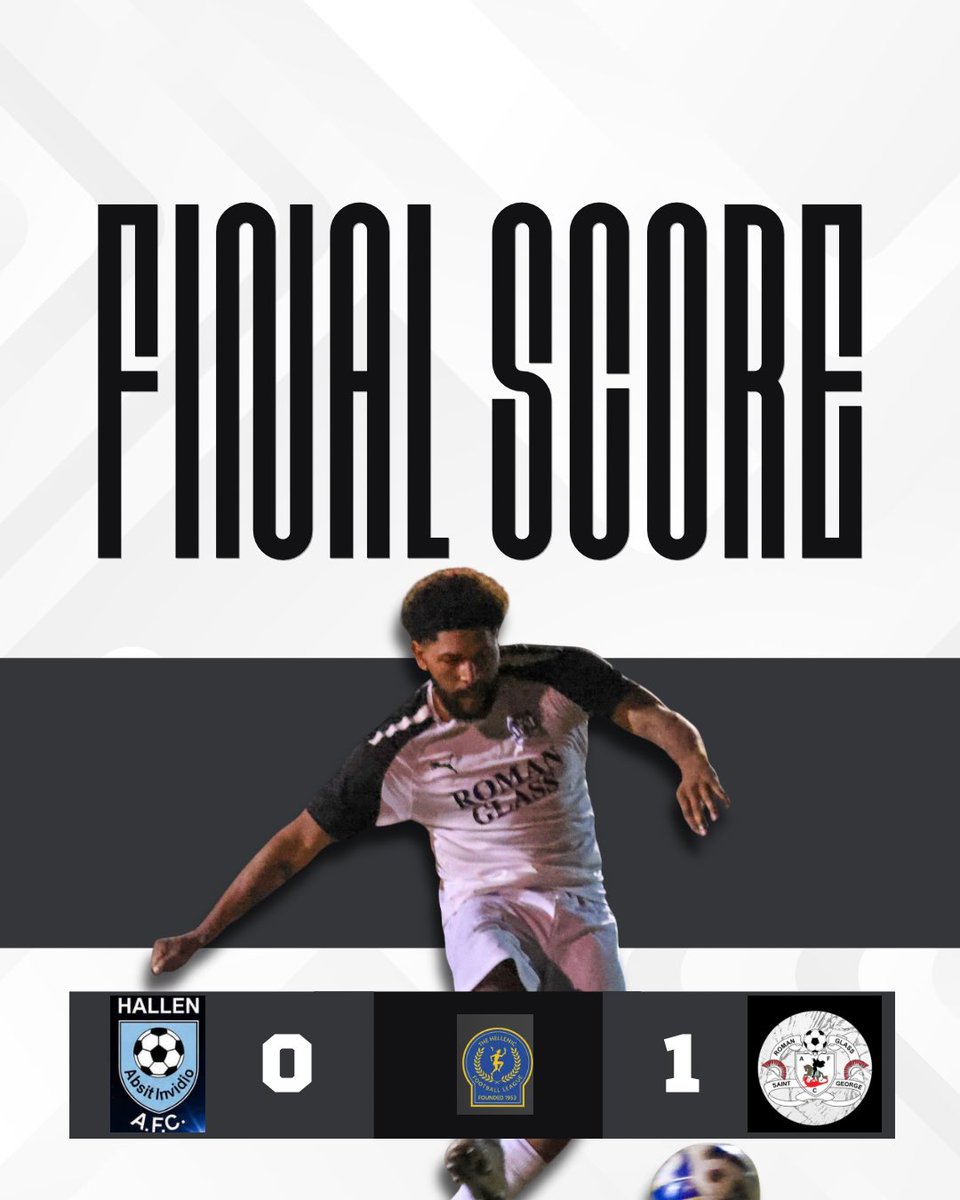 RomanGlassFC's tweet photo. ⚪️⚫️FINAL SCORE⚫️⚪️

A Great performance by the Glass with a 0-1 Win over a tough @HallenFC Side!

Another 3 points in the bag! 🖤

@swsportsnews 

#UptheGlass https://t.co/oS7QeewiAv