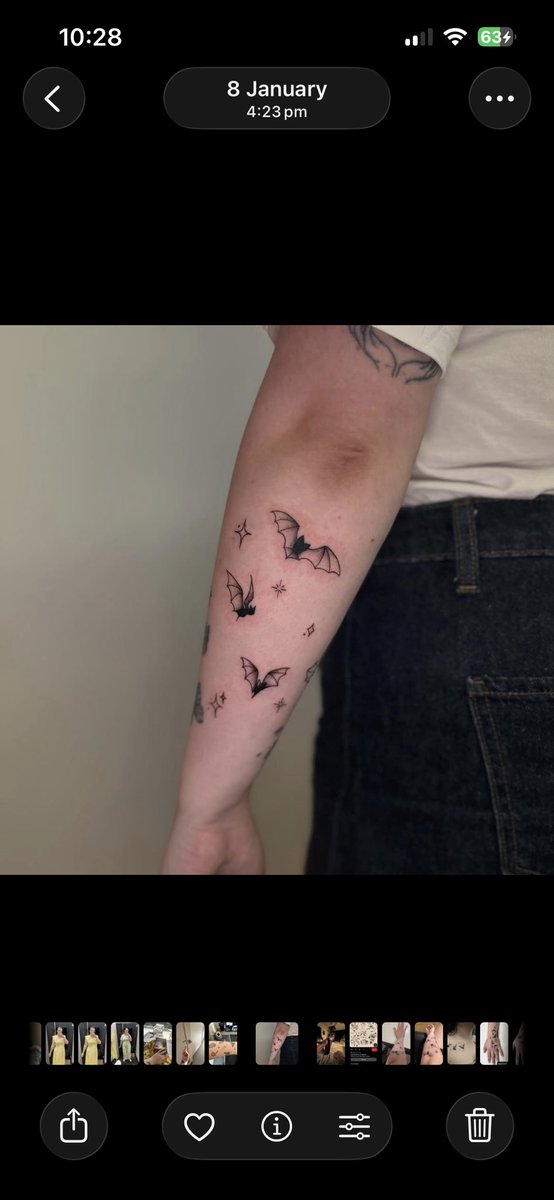 timtamswift's tweet photo. ok but did my family member totally rip off my tattoo ideas or am i crazy 😭 the first 3 photos are mine, the last is theirs https://t.co/OuggTxtiFX