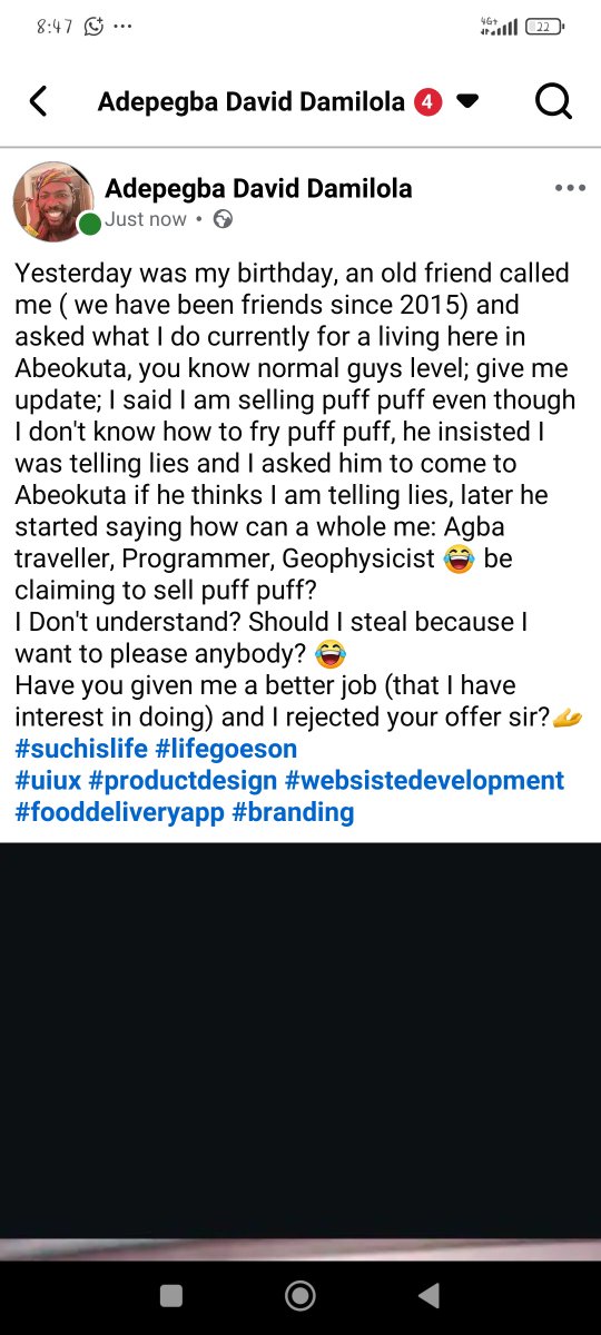 Damgeo_lambert's tweet photo. #suchislife #lifegoeson
#uiux #productdesign #websistedevelopment #fooddeliveryapp https://t.co/UjTbhDHN7Y