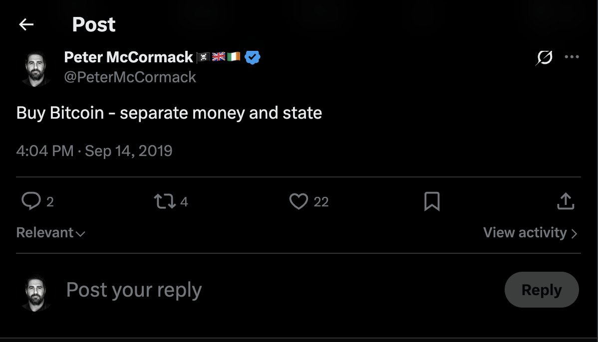 PeterMcCormack's tweet photo. Solve all your problems...

Inflation is ripping - Buy Bitcoin.
Left-wing government - Buy Bitcoin.
Hate your boss - Buy Bitcoin.
Support Tottenham - Buy Bitcoin. https://t.co/HaD5fTHzz5