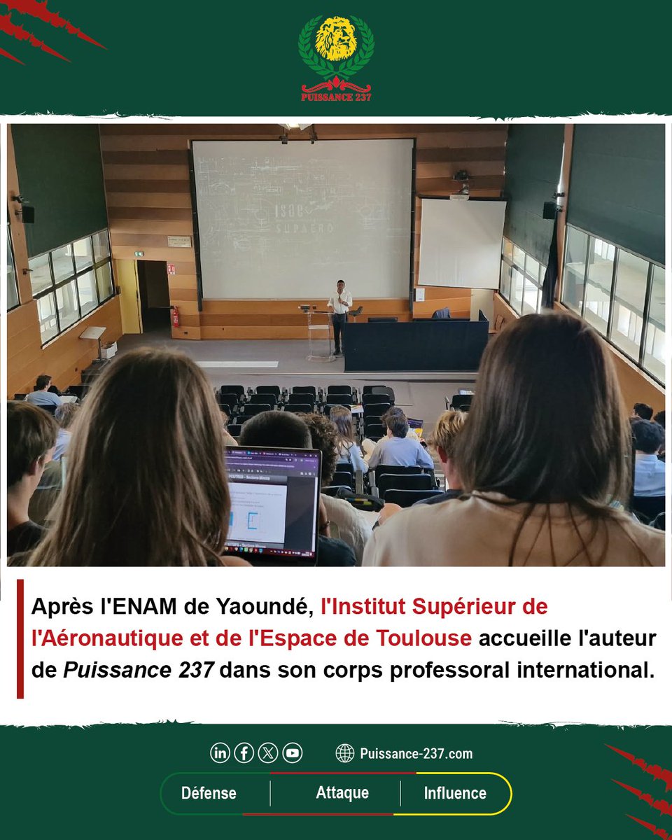 Power_237's tweet photo. Le 22 septembre 2026, Dr Guy Gweth a fait son entrée officielle au sein d'ISAE SUPAERO avec deux sessions pratiques d'intelligence stratégique et risques internationaux.

Rejoindre la dynamique de conquête des marchés africains : https://t.co/gIxYghv8FJ

#GuyGWETH #ISAESUPAERO https://t.co/JaXk9l9LSK