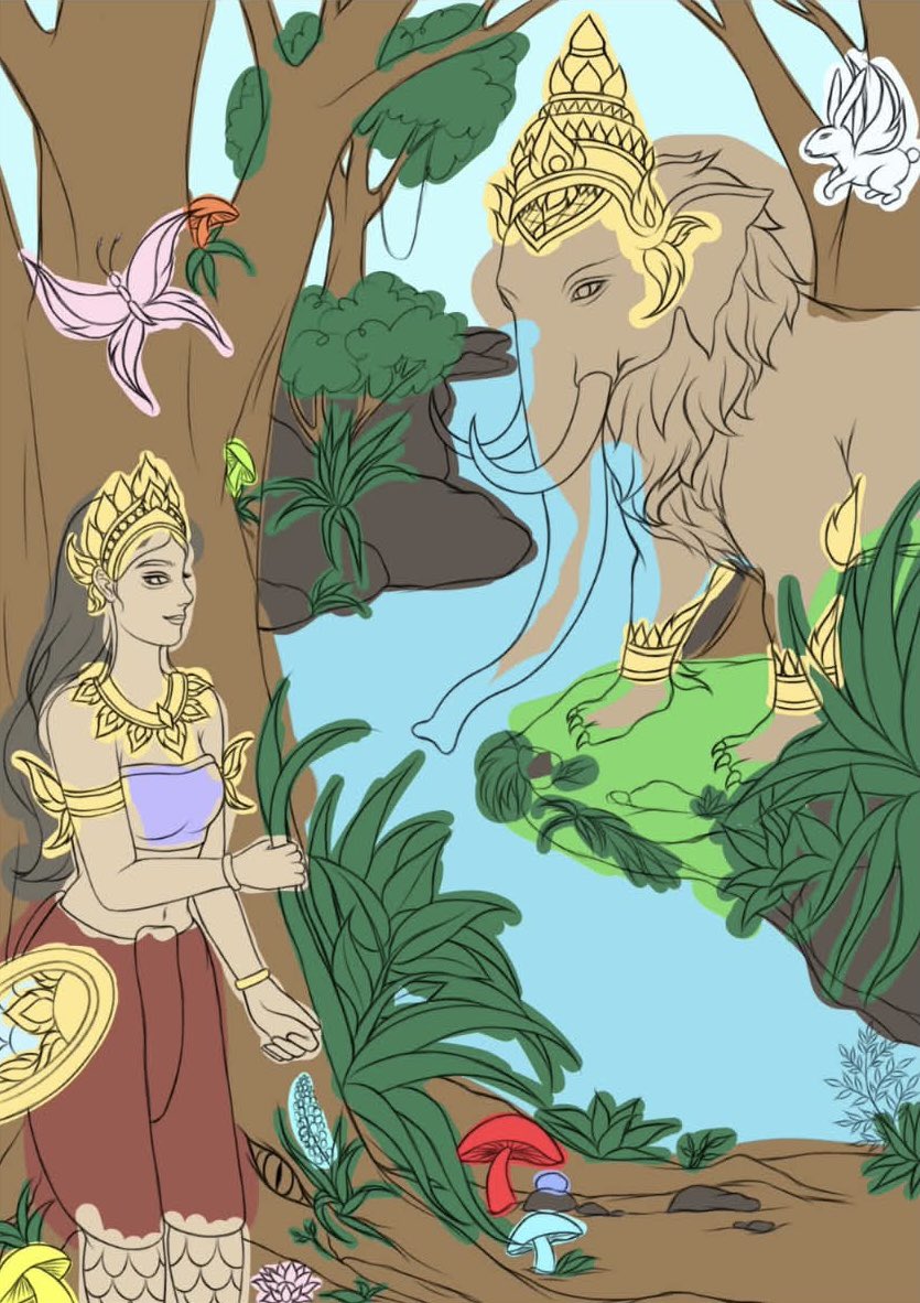DrawnBySom's tweet photo. The deeper I go into Himavanta, the more extraordinary it becomes. 🌿✨

A first glimpse of KOCHASRI, where mythology comes alive and the forest holds more secrets than I imagined.

SOM GENESIS #7 is taking shape 🐘🦁

#SomGenesis #WIP #HandDrawnArt https://t.co/sPQkc2GKoJ