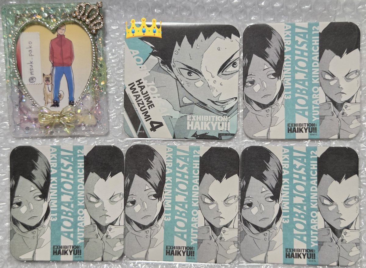 msuk_pako's tweet photo. ハイキュー展　コースター　原作　アトコ　アートコースター　交換　譲渡

譲］岩泉、国見&amp;金田一
求］同種 京谷&amp;矢巾 (定価+送料)

郵送は2～希望、手渡しは1～可能

👑は全部纏めて定価+送料での譲渡、または全部纏めての交換＋譲渡のみ

◎プロカ必読 https://t.co/gLUfqFOFdJ
