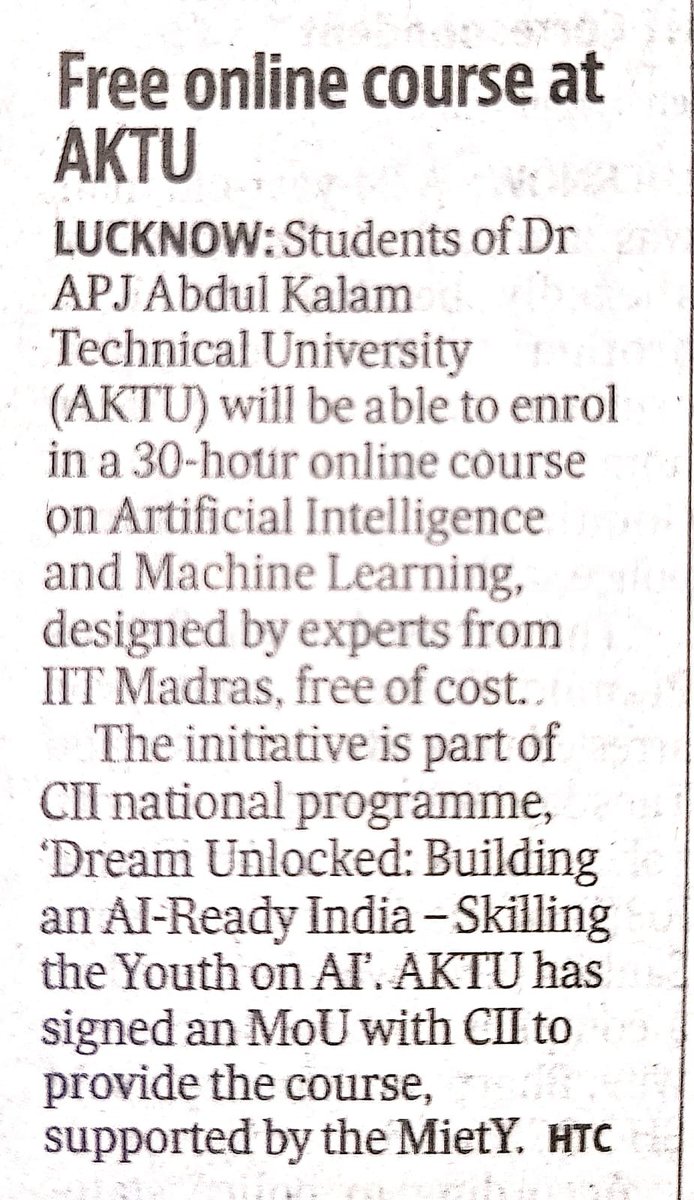 AKTU_Lucknow's tweet photo. #AKTU in newspapers!
Thank you very much all #respective #media houses and #correspondents
#UGC #AICTE
#UttarPradeshGovernment https://t.co/yFnJZtAVd7