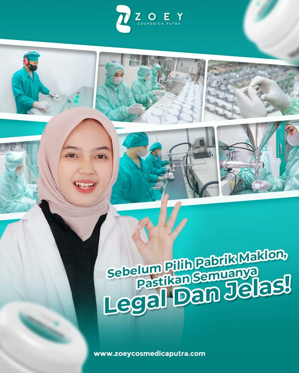 HubertHofmwkm's tweet photo. Before choosing a contract manufacturer, make sure everything is legal and transparent. Strong brands are built on solid foundations, not just attractive packaging. PT Zoey Cosmedica Putra is licensed and certified with HALAL, BPOM, CPKB, and ISO https://t.co/i3YwT1VL6m