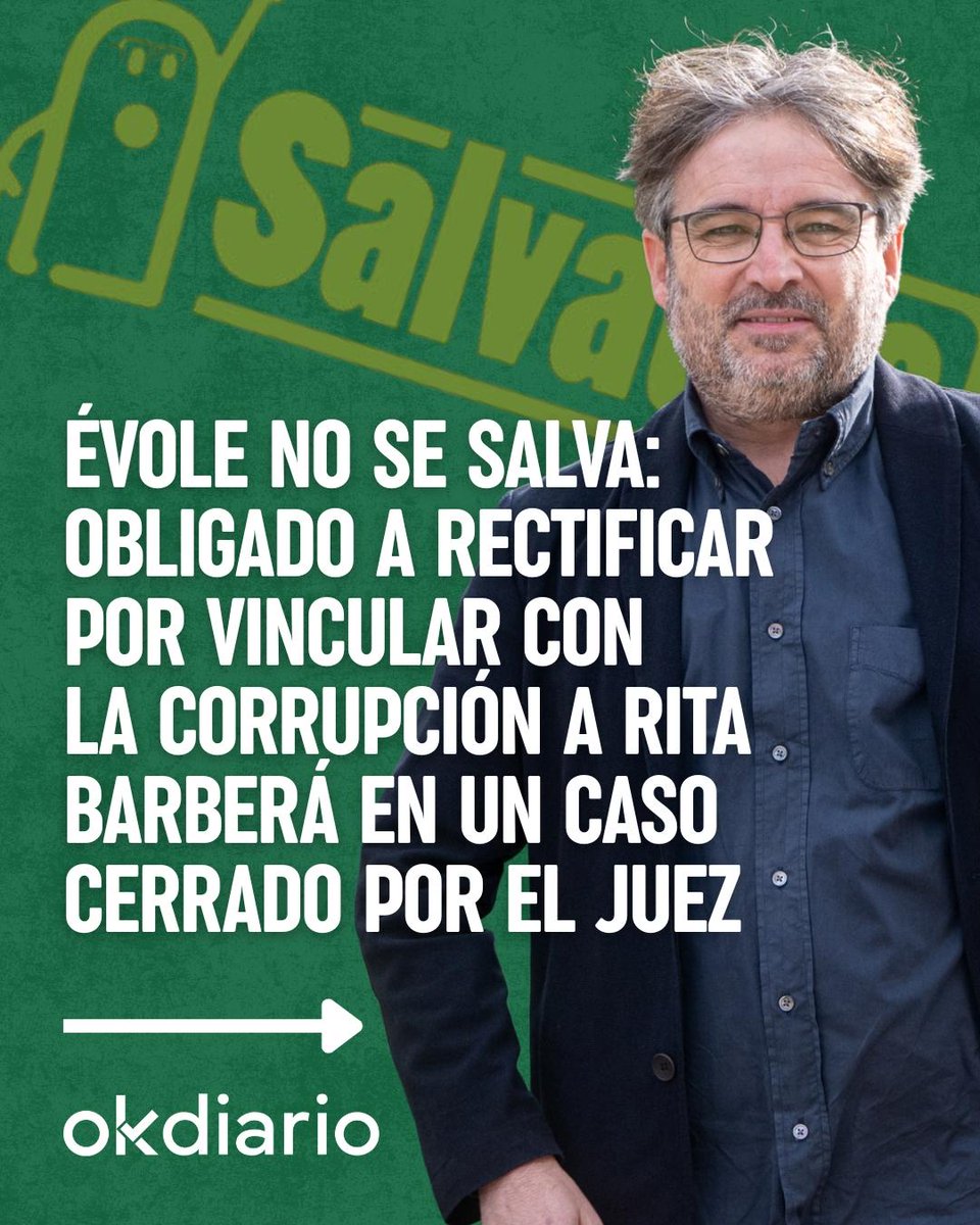 okdiario's tweet photo. ❌ Évole no se salva.

La Justicia da la razón a la familia de Rita Barberá y obliga a Jordi Évole a emitir una rectificación pública en su programa Salvados. https://t.co/rUbPh9YwuU