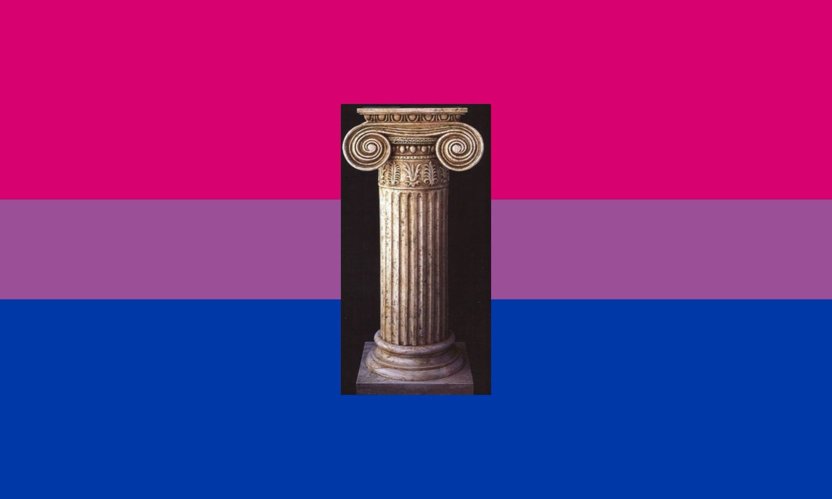 _joancortess's tweet photo. aprofito per compartir amb vosaltres la bandera dels bisexuals que els hi agraden les columnes jòniques https://t.co/vhekwkkI7i
