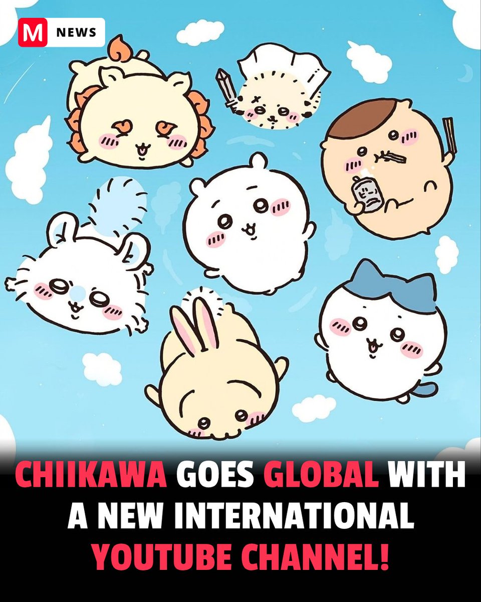 mecchaJP's tweet photo. Chiikawa is going global! 🌎💗

The beloved franchise has launched its official international YouTube channel, bringing Chiikawa and friends to fans around the world! ✨

English-language episodes are set to begin in October, giving international fans a new way to enjoy Chiikawa’s adorable adventures! 💕

Will you be tuning in?

#Chiikawa #ChiikawaInternational