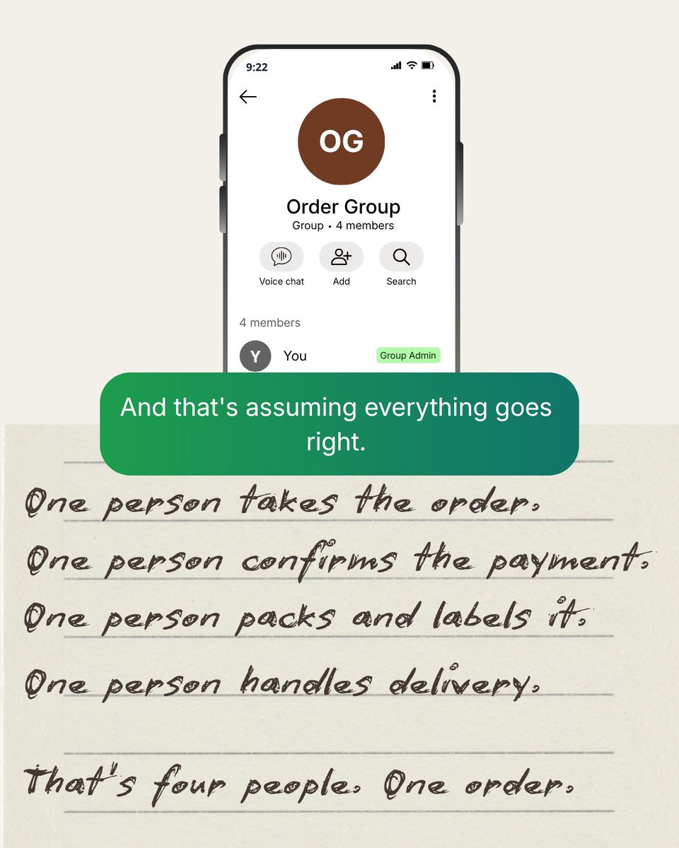 PayShiftng's tweet photo. How many people run 1 order in your business? 

Someone takes it. Someone confirms payment. 

Someone packs it. Another delivers. Then a customer

asks where it is at 10pm &amp; nobody knows who to ask.

5 people. 1 order. 0 records. 

Follow @PayShiftng https://t.co/5mlUaGubl9