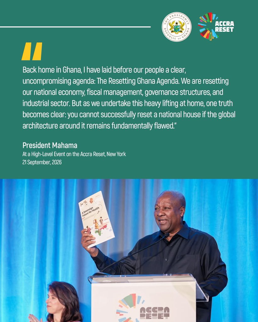 HaroldOhene's tweet photo. Back home in Ghana, I have laid before our people our uncompromising agenda;  - H.E. @JDMahama 

#MahamaThePresident
#PresidentMahamaUNGA81

#AccraReset https://t.co/fvFctBumRQ