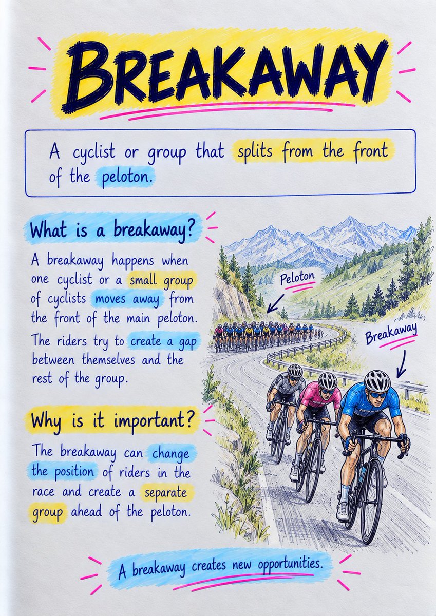 domeslyride's tweet photo. 🌐 https://t.co/8y7sYegXS6

🚴 Cycling has a language of its own.

Once you know the terms, races, tactics, and group riding become much easier to understand.

Here’s a simple visual guide to get started.

#Cycling #RoadCycling #CyclingTips https://t.co/CArGyiwo6F