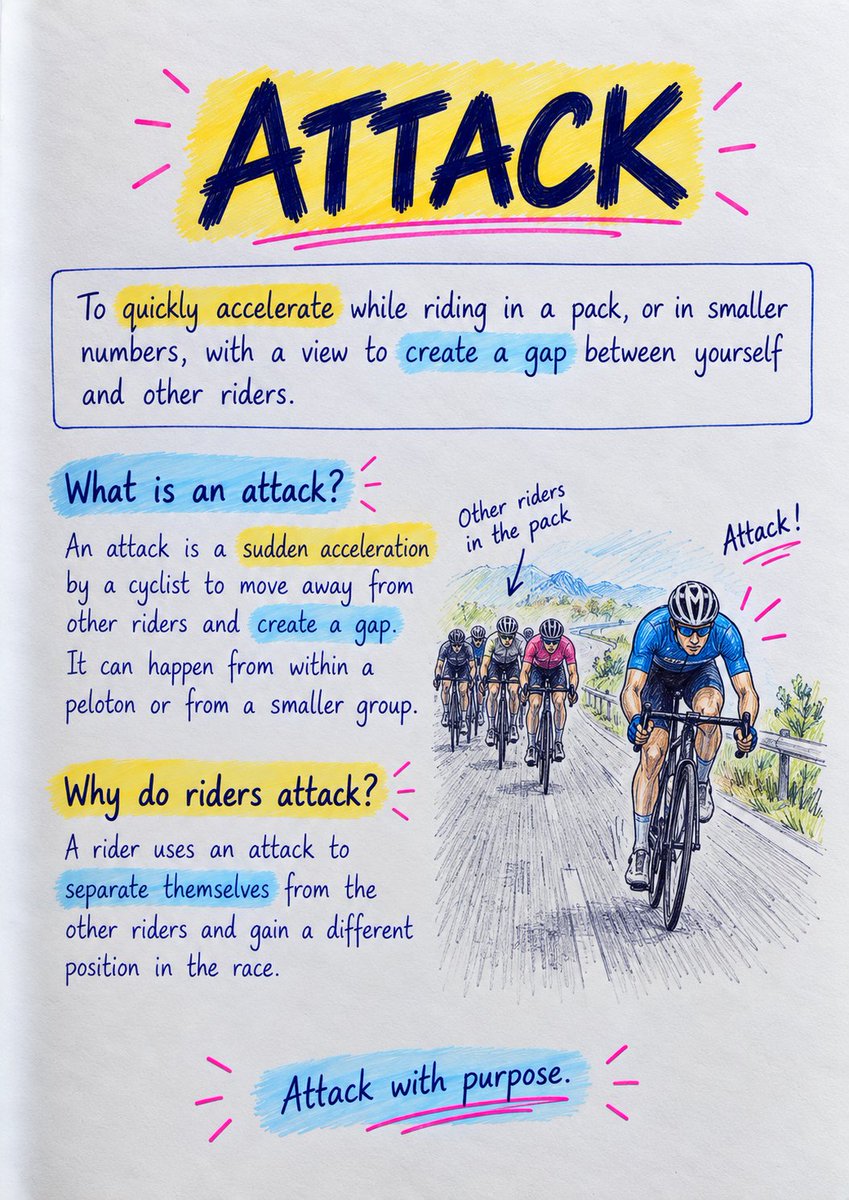 domeslyride's tweet photo. 🌐 https://t.co/8y7sYegXS6

🚴 Cycling has a language of its own.

Once you know the terms, races, tactics, and group riding become much easier to understand.

Here’s a simple visual guide to get started.

#Cycling #RoadCycling #CyclingTips https://t.co/CArGyiwo6F