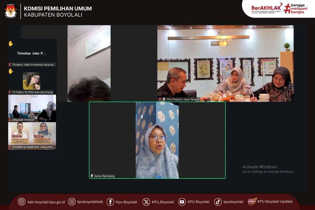 KPU_Boyolali's tweet photo. peningkatan kapasitas serta sharing session dari berbagai tema dan narasumber. KPU Boyolali mendukung kegiatan dalam rangka untuk pelaksanaan tugas sebagai penyelenggara pemilu dan Pemilihan yang optimal dan professional.
#KPUMelayani
#KPUBoyolali
#TalkToMe https://t.co/exPz5W7OJ9