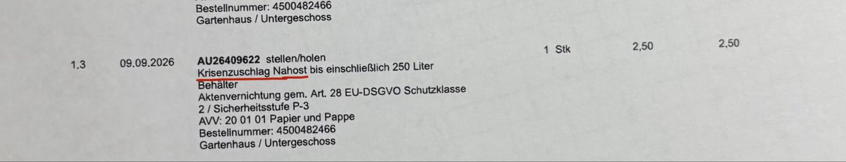 KoellerHW's tweet photo. Der Wahlsonntag in Berlin hat wohl direkten Einfluss auf die Kosten @ElifEralpBerlin : Uns wird jetzt ein „Krisenzuschlag Nahost“ für die Entsorgung von Altpapier berechnet. @StefanEvers_Bln bitte übernehmen Sie! https://t.co/7zptqv3D4u