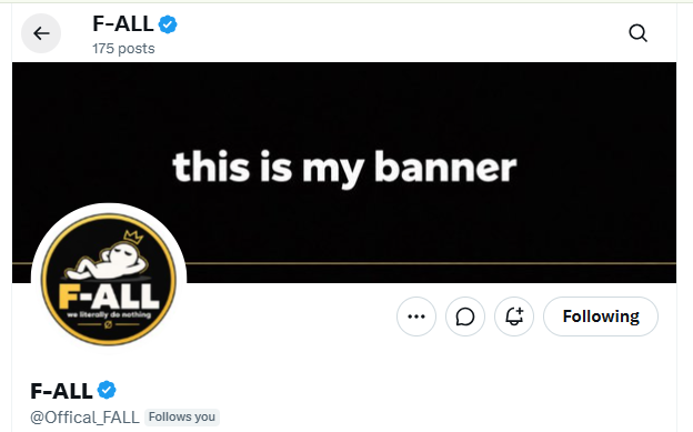 DontComeMondayx's tweet photo. First thing, @Offical_FALL: you need a proper banner. 
Yes, there is already one. I mean one you have actually considered rather than merely survived uploading. https://t.co/0EgzRWZeS1