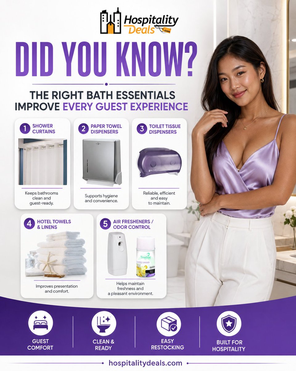 hospitalitydeal's tweet photo. 🛁✨ Did you know? The right bath essentials can improve the entire guest experience.

Explore more at:
https://t.co/JttSYWdDgK

#HospitalityDeals #BuildingCommunity #GuestExperience #HospitalitySupplies #HospitalityIndustry https://t.co/ICTgYnZKcr