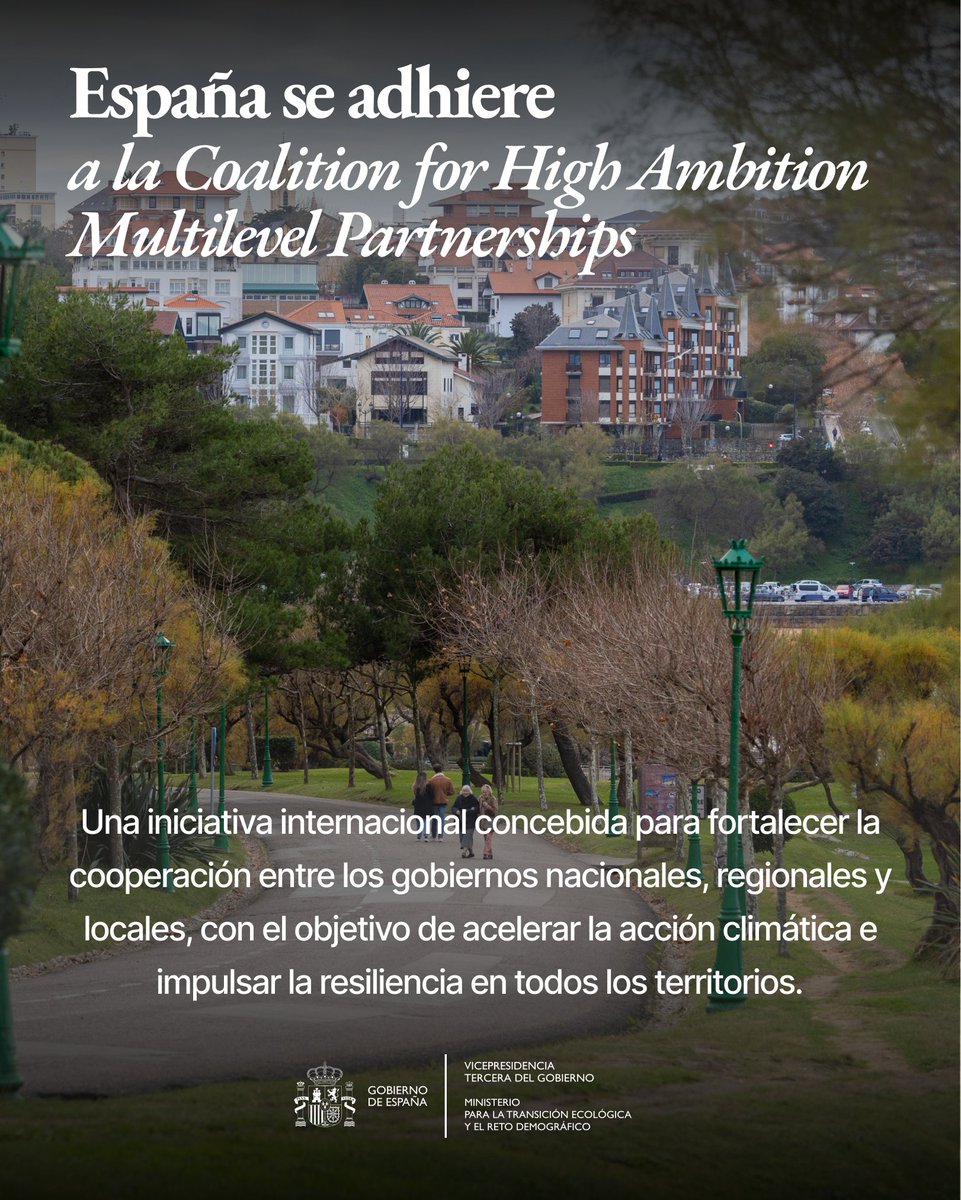 mitecogob's tweet photo. España 🇪🇸 se adhiere a la Coalition for High Ambition Multilevel Partnerships

Iniciativa internacional para reforzar la cooperación entre gobiernos nacionales, regionales y locales en materia de clima 

Respuestas globales a la emergencia climática 🌎

» https://t.co/DRzEu10Kzn https://t.co/w3plUvg3i9