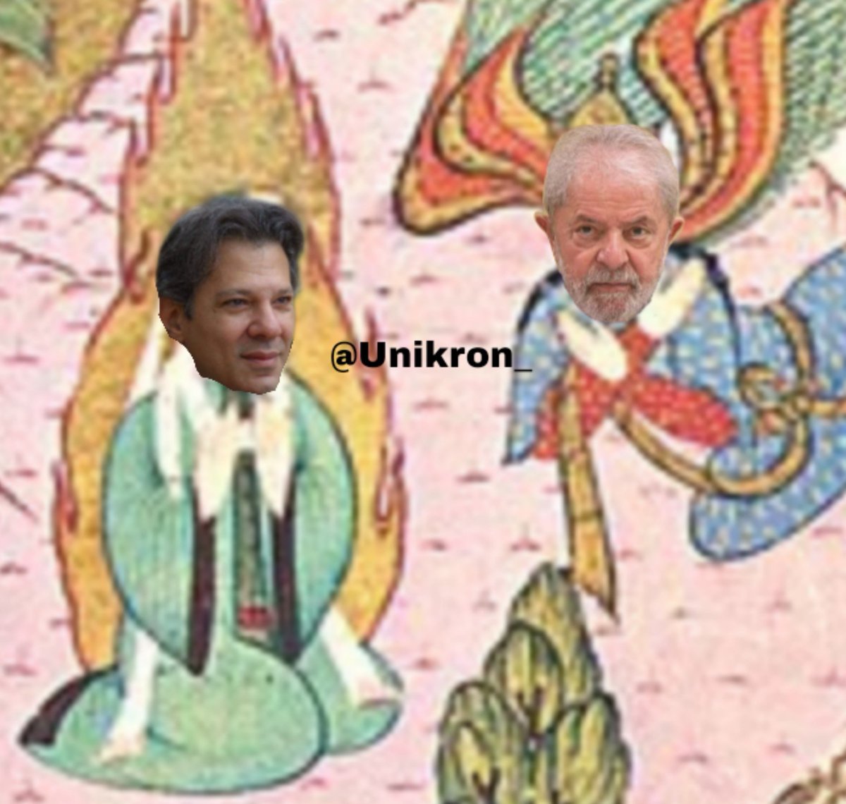 Unikron_'s tweet photo. A HISTÓRIA DO ISLULÃ

Antes de ser profeta, MoHaddad foi até uma caverna para (não) estudar economia. É quando o anjo PingaBriel surge o enforcando, mandando ele recitar a receita federal

— M-me solte!! N-não sei ler!!!
— Eu tanbén nãu cûmpanhêro kkkkkkkkkkkkk

E liberta ele https://t.co/kgm0mgxEEU