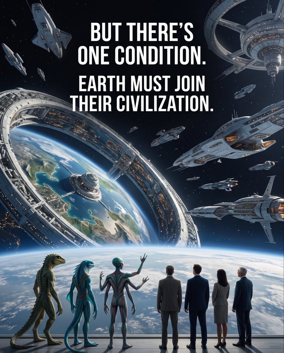TheSecretFilesX's tweet photo. 👽First contact. Aliens.
Nonhuman intelligence.
Imagine the biggest decision humanity has ever faced begins with an offer-not a threat.
Suddenly humanity is divided.
Would you vote for humanity to join them-or would you keep Earth independent?🤔👇👇
#aliens #ufo #nonhuman https://t.co/LuNoYYAG9h