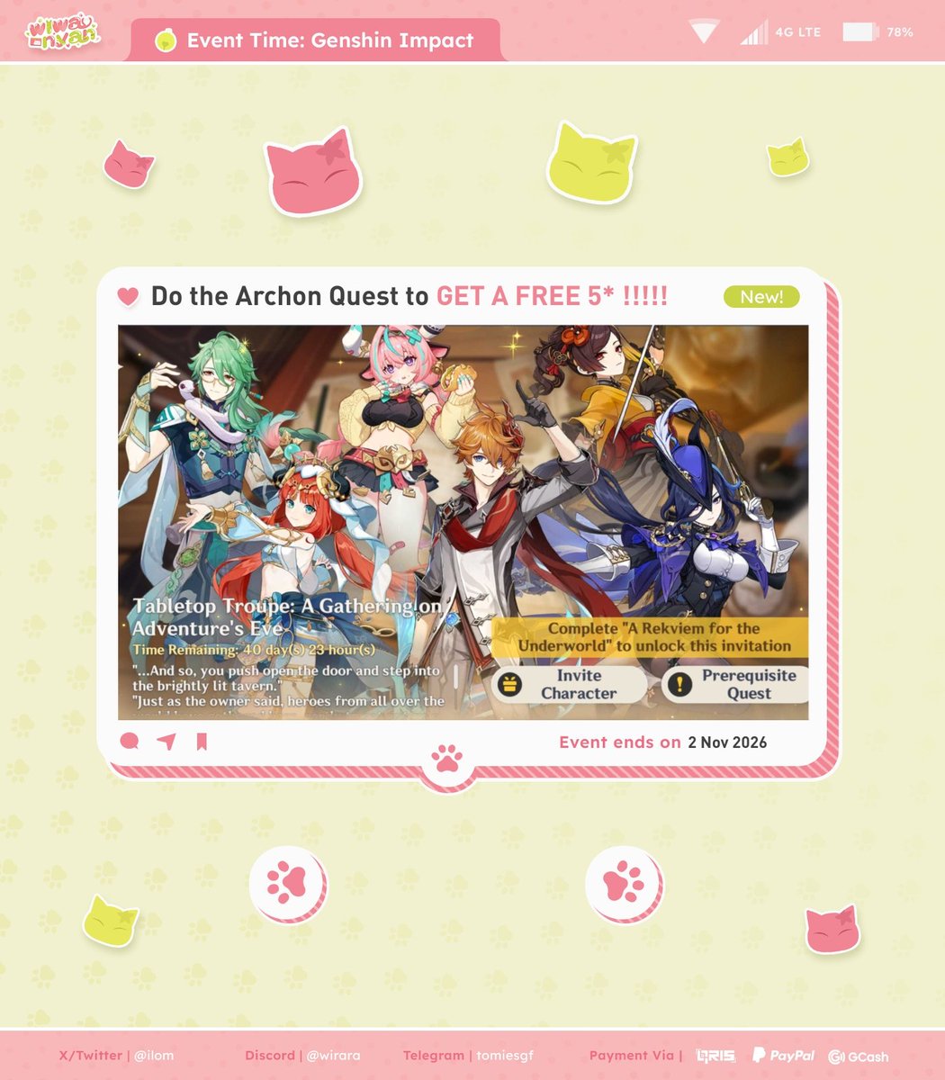 ilom's tweet photo. 💌 Hello Travelers!🐈 

You can avail us to get your free *5 by completing the Archon Quest! ✨

Snezhnaya Archon Quest;
— Act III: 40,000 ($4)
— Act IV: 40,000 ($4)

mau order langsung chat ! 😼🩷
and for questions don't hesitate to ask me on dm ~

t. event #zonauang️ #zonaba https://t.co/YwRE9hHd7P