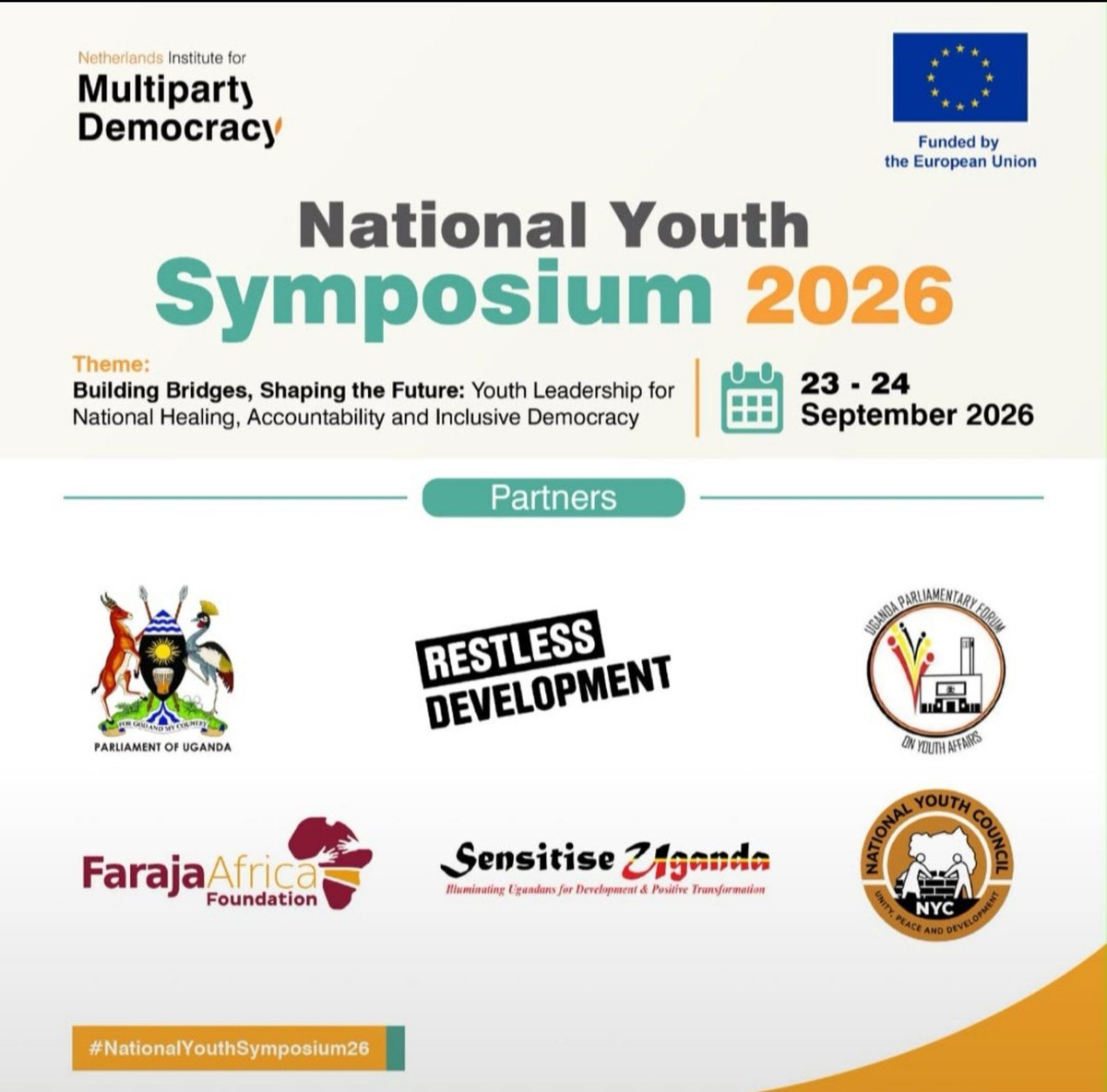 Aine256Timothy's tweet photo. Today, @NimdUganda has hosted the  4th cohort of the #NationalYouthSymposium2026 at the @Parliament_Ug .
The Point in question;
#whasHasTheYoungPeopleDoneTowardShapingTheirCountry?
#WhatPlatformHasTheCountryLaidForYoungPeopleTowardsShapingIt?
NB.Youth make 75%of the Population https://t.co/ojx6c1P6e2